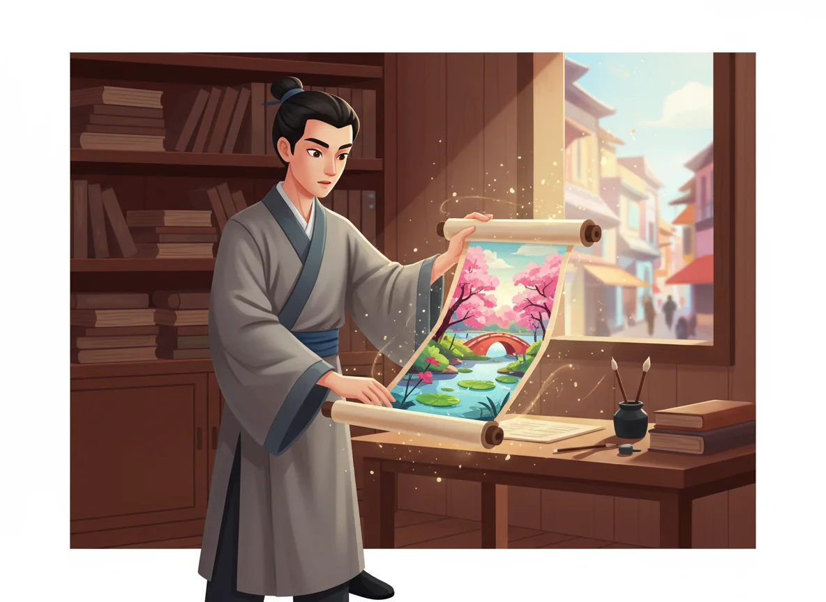 Illustration for: The Dust-Laden Scroll