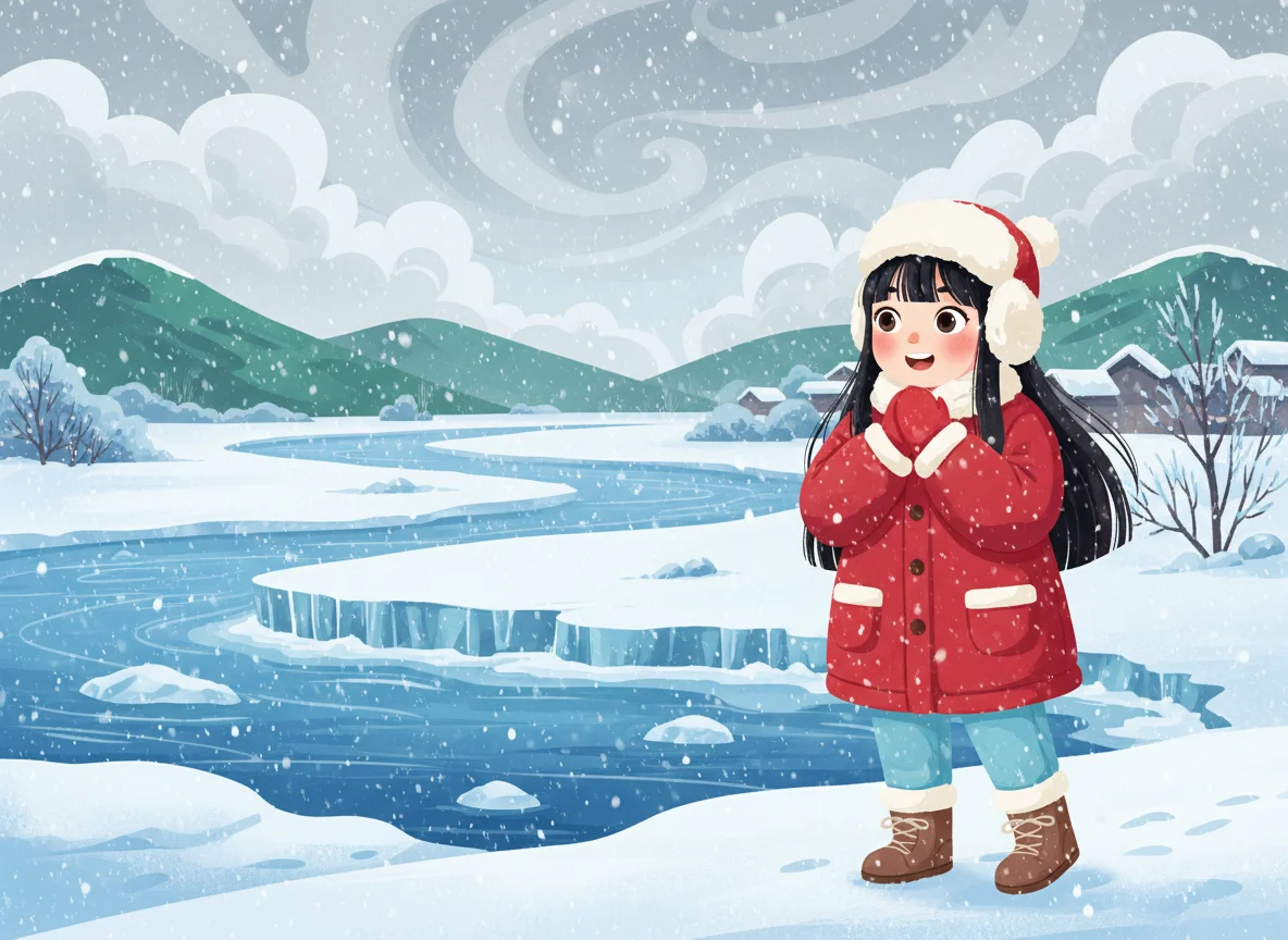 Illustration for: 大雪：江面结茬