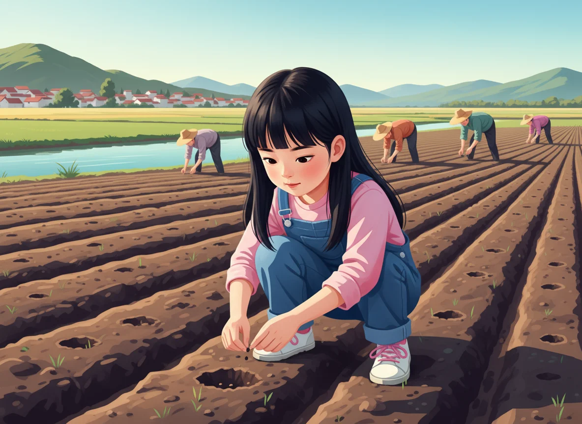 Illustration for: 清明：忙种粟米