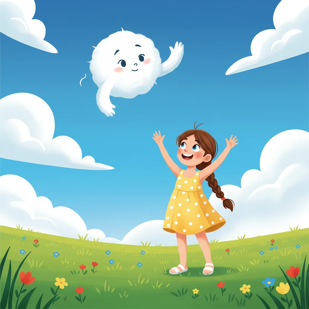 Illustration for: A Little Girl Waves